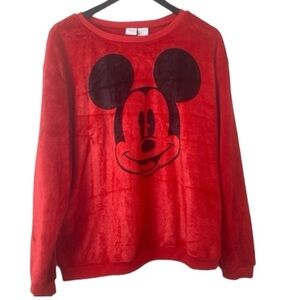 Disney Mickey Mouse Red Pullover Sweater Sz XL